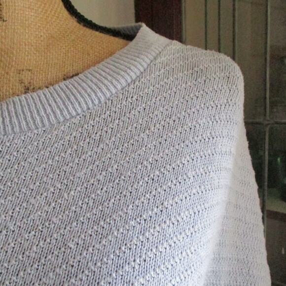 Vintage Gloria Vanderbilt Knit Sweater Size L Lilac Pointelle Crewneck Women 80s - Picture 14 of 16